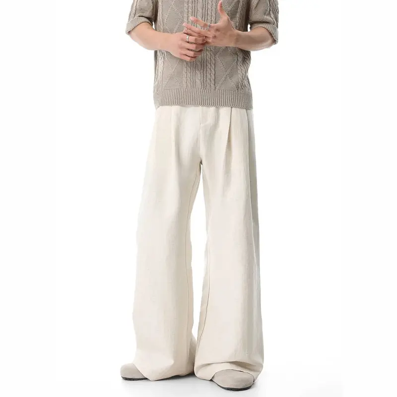 Damen Weit geschnittene Leinenhose Drune