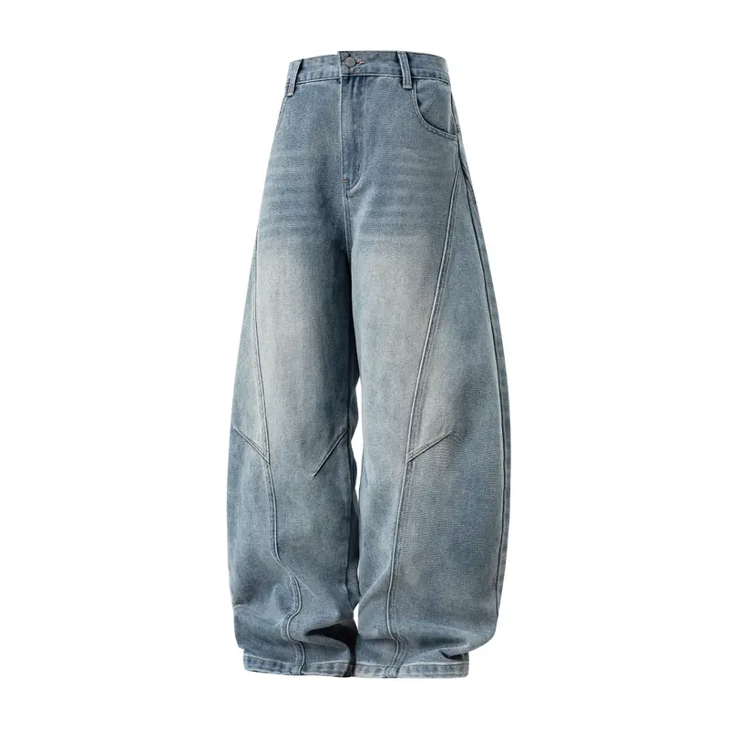 Damen Weite Balloon-Jeans mit hohem Bund und markanten Einsatznähten Drune