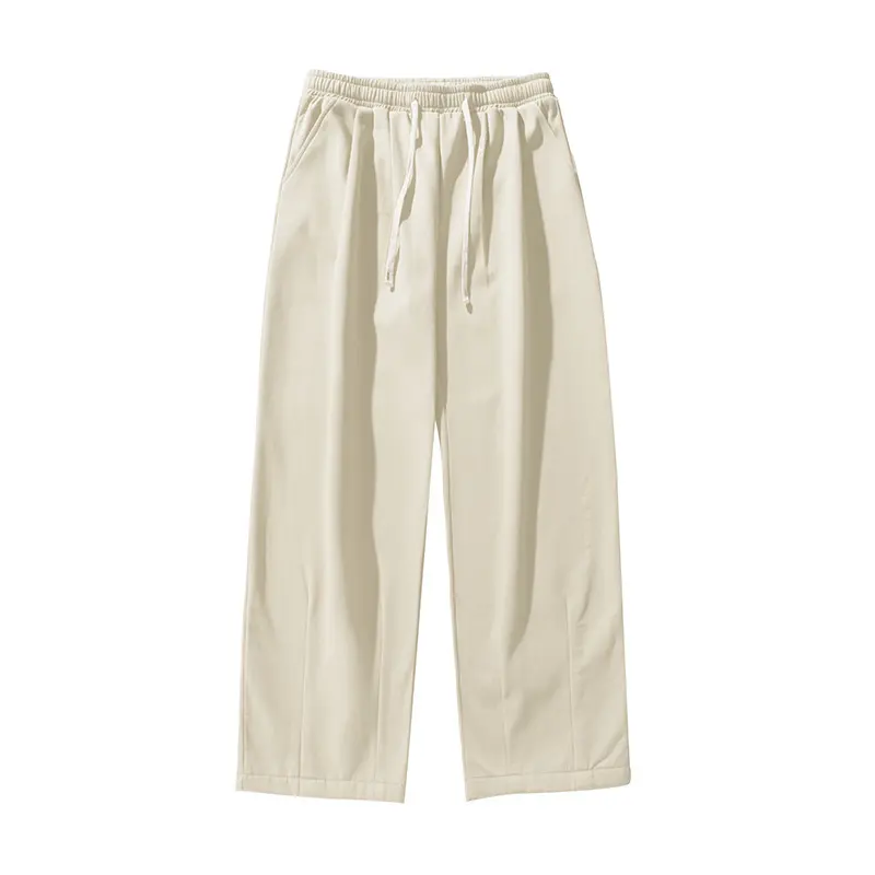 Damen Weite Baumwoll-Mix-Hose mit elastischem Bund, Tunnelzug und geradem Bein Drune