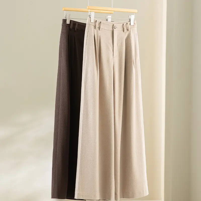 Damen Weite Bundfalten-Hochbundhose aus Wollmischung Drune