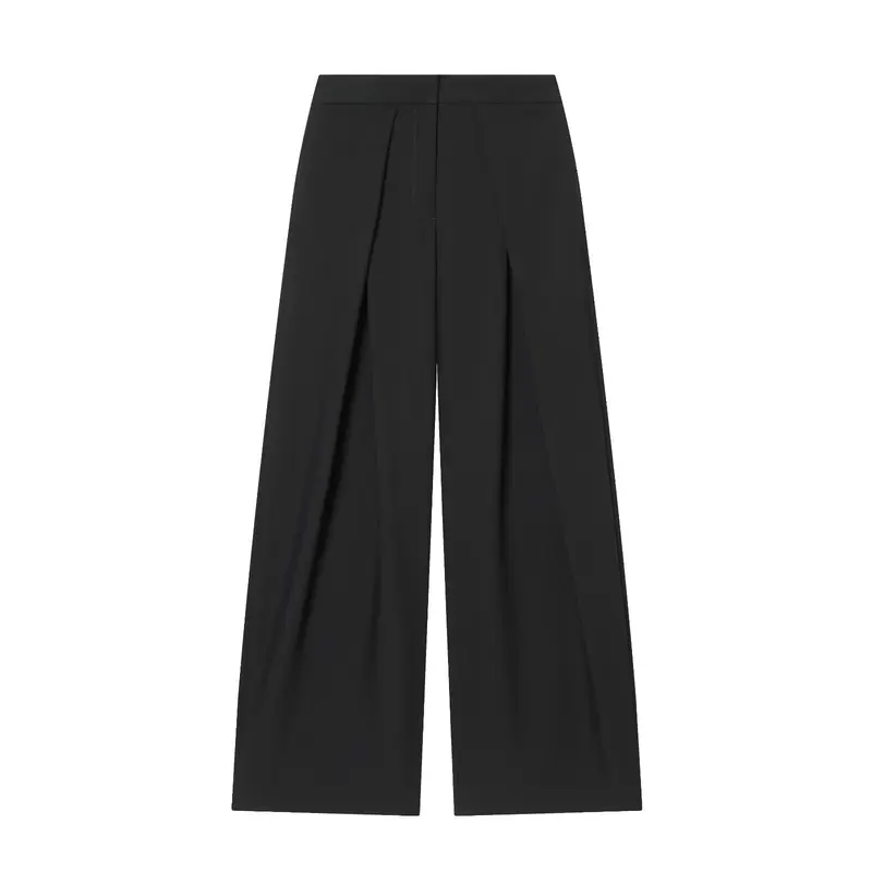 Damen Weite Bundfalten‑Hose mit hohem Bund und Drapierten Vorderfalten Drune