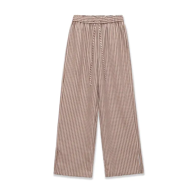 Damen Weite Culotte-Hose mit elastischem Bund und Streifenmuster Drune