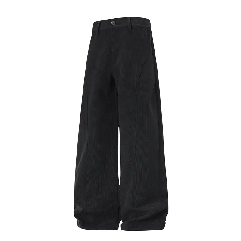 Damen Weite High-Waist Cordhose mit weitem Bein und dekorativer Teilungsnaht Drune