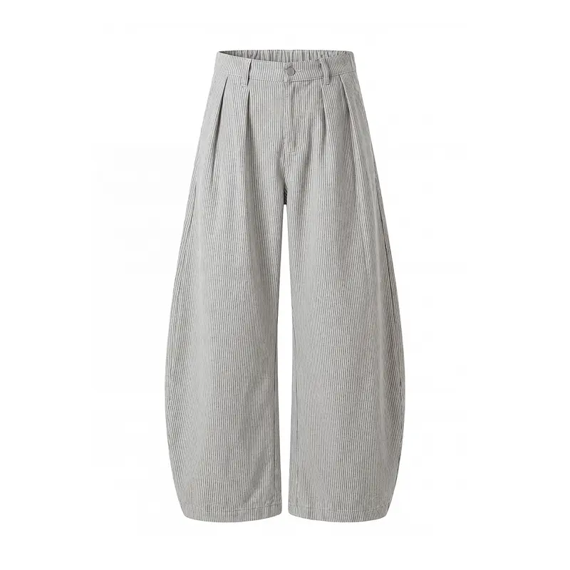 Damen Weite High‑Waist Culotte‑Hose mit Kellerfalten und ballonförmiger Silhouette Drune