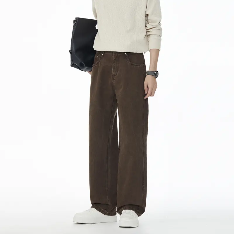 Damen Weite High-Waist-Hose aus Baumwolltwill mit markanter Seitennaht und klassischem Taschen‑Schnitt Drune