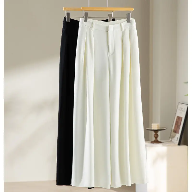 Damen Weite High-Waist-Hose mit Bundfalten und Culotte-Silhouette Drune