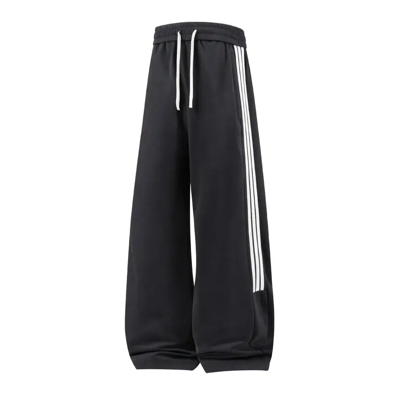 Damen Weite High-Waist Jogginghose mit markanten Seitenstreifen & Kordelzug Drune