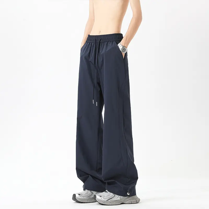 Damen Weite High‑Waist Loungehose mit elastischem Bund, Tunnelzug und Wide‑Leg-Schnitt Drune