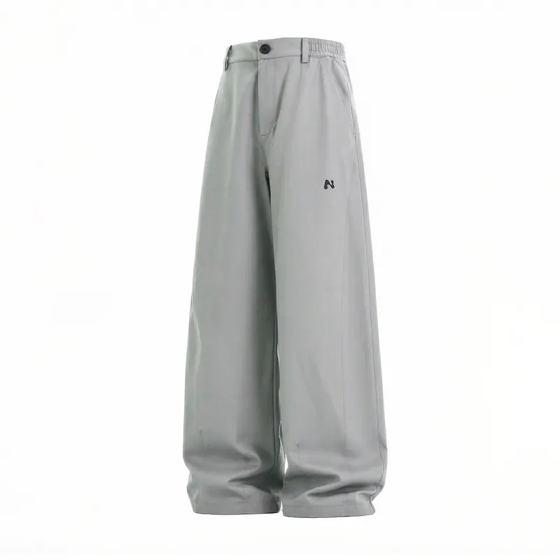 Damen Weite High‑Waist Palazzohose aus Baumwollmix mit elastischem Seitenbund und Bundschlaufen Drune