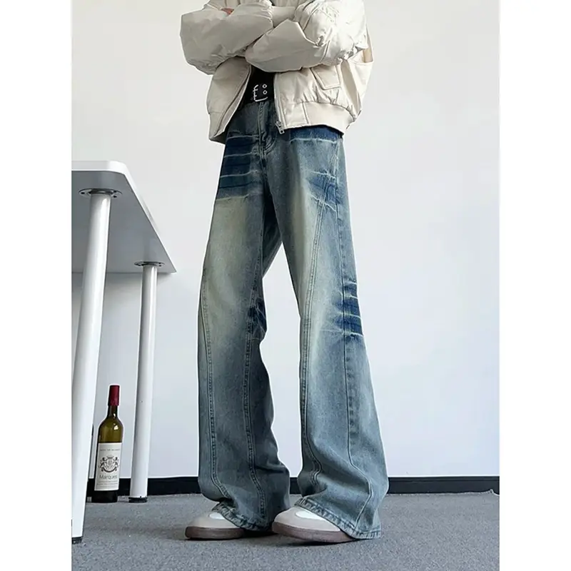 Damen weite Jeans im Vintage-Stil Drune