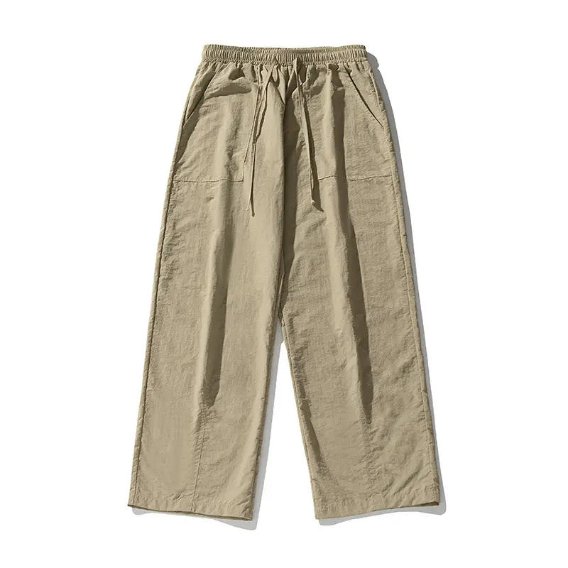 Damen Weite Leinenmix-Palazzo-Hose mit elastischem Bund, Tunnelzug und aufgesetzten Taschen Drune