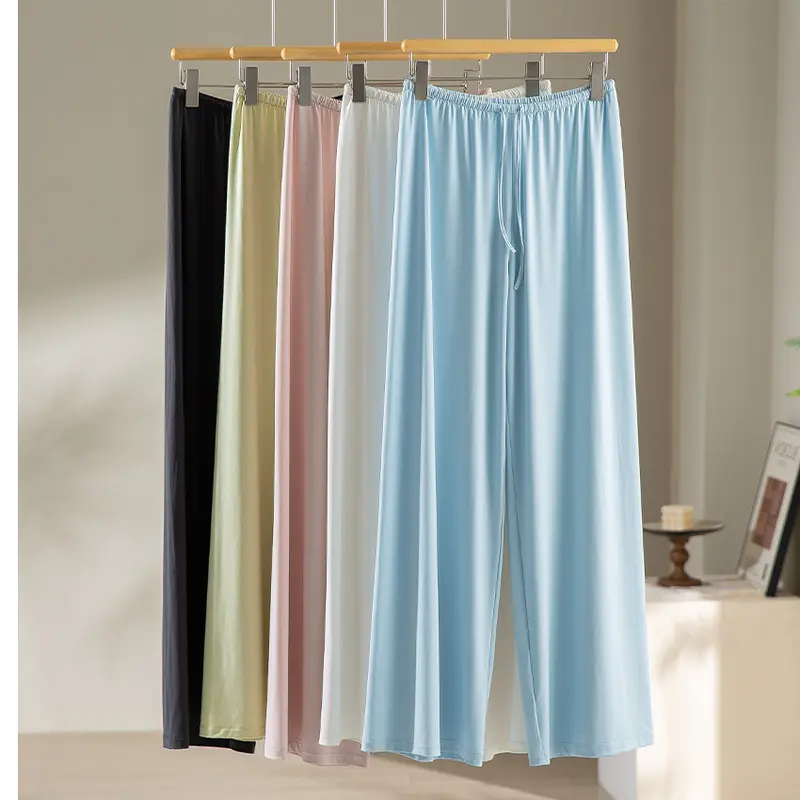 Damen Weite Lounge-Hose mit elastischem Bund und Tunnelzug Drune