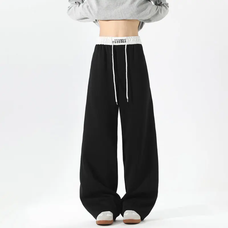 Damen Weite Loungehose mit elastischem Bund, Tunnelzug und fließender Oversize-Silhouette Drune