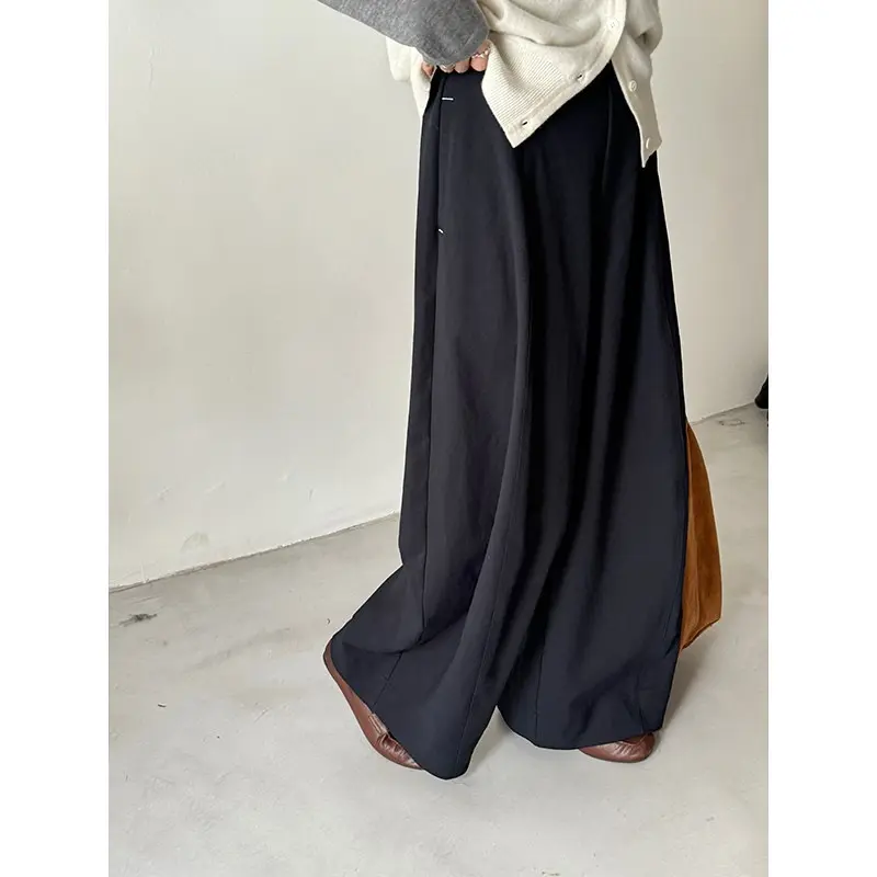 Damen Weite Palazzo-Hose mit fließendem Fall und hoher Taille Drune