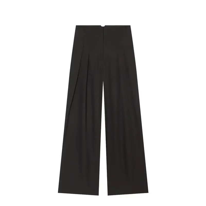 Damen Weite Palazzo‑Hose mit hoher Taille und drapiertem Frontpanel Drune