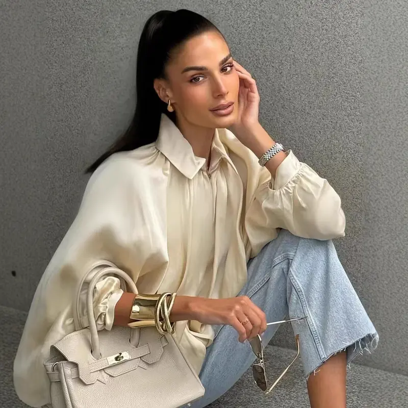 Damen Weite plissierte Cape-Übergangsjacke mit Reißverschluss und ballonförmigem Saum Drune