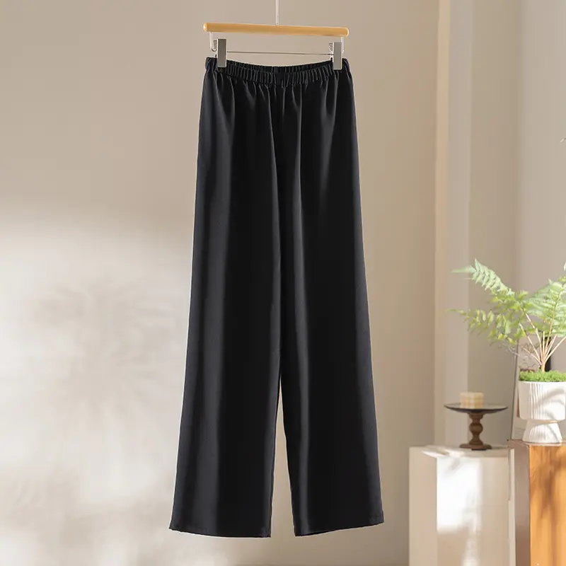 Damen Weite Satin-Hose mit Komfortbund und fließender Silhouette Drune