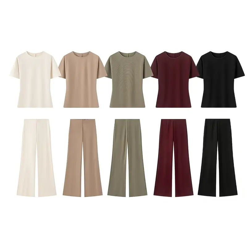 Damen Weite Satinhose mit hoher Taille und fließender Wide‑Leg‑Silhouette Drune