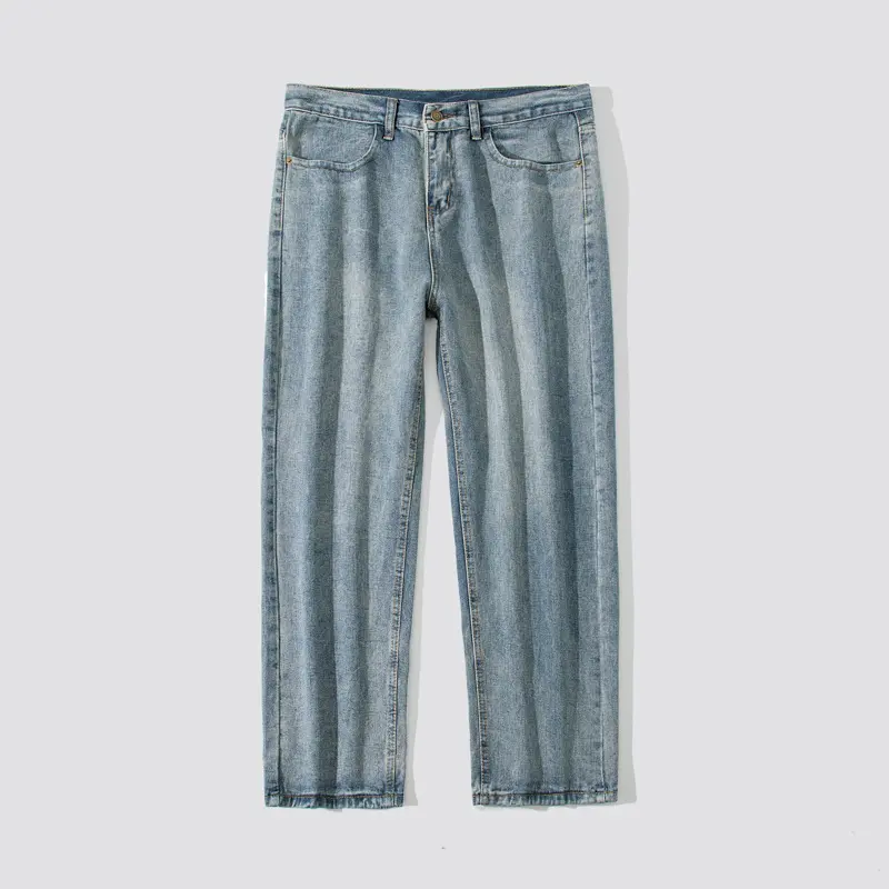 Damen Weite Straight‑Fit Jeans mit hohem Bund, umgeschlagenem Saum und leichter Vintage‑Waschung Drune