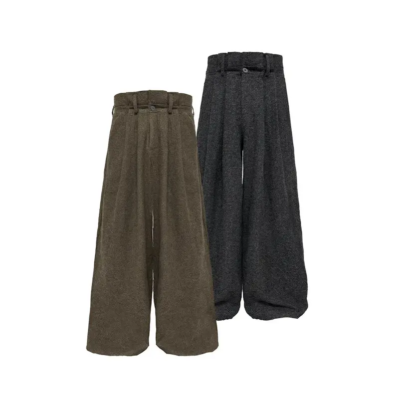 Damen Weitgeschnittene Wollhose Drune