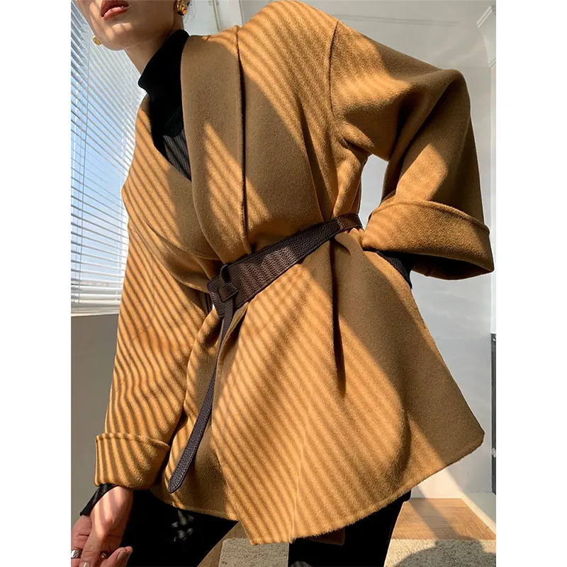 Damen Wickeljacke mit Taillengürtel Drune