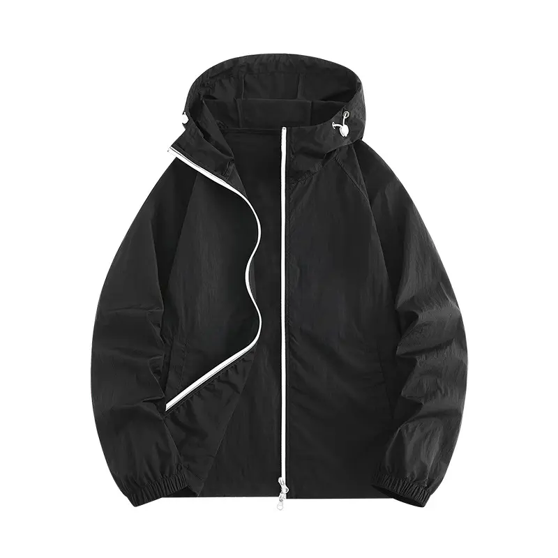 Damen Winddichte Sportjacke mit verstellbarer Kapuze