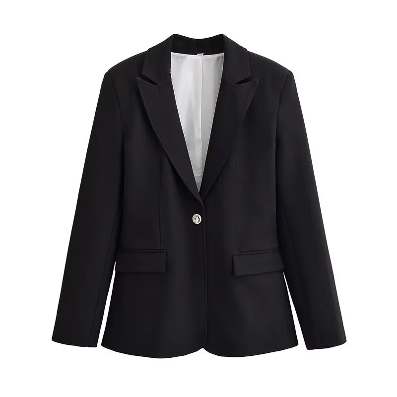 Damen Zeitloser Tailored-Blazer mit Ein-Knopf‑Verschluss, Reverskragen und Pattentaschen Drune