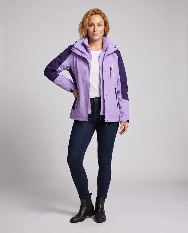 Damen Zwei-Lagen Softshell Parka mit wärmendem Fleece-Innenfutter und verstellbarer Kapuze Drune
