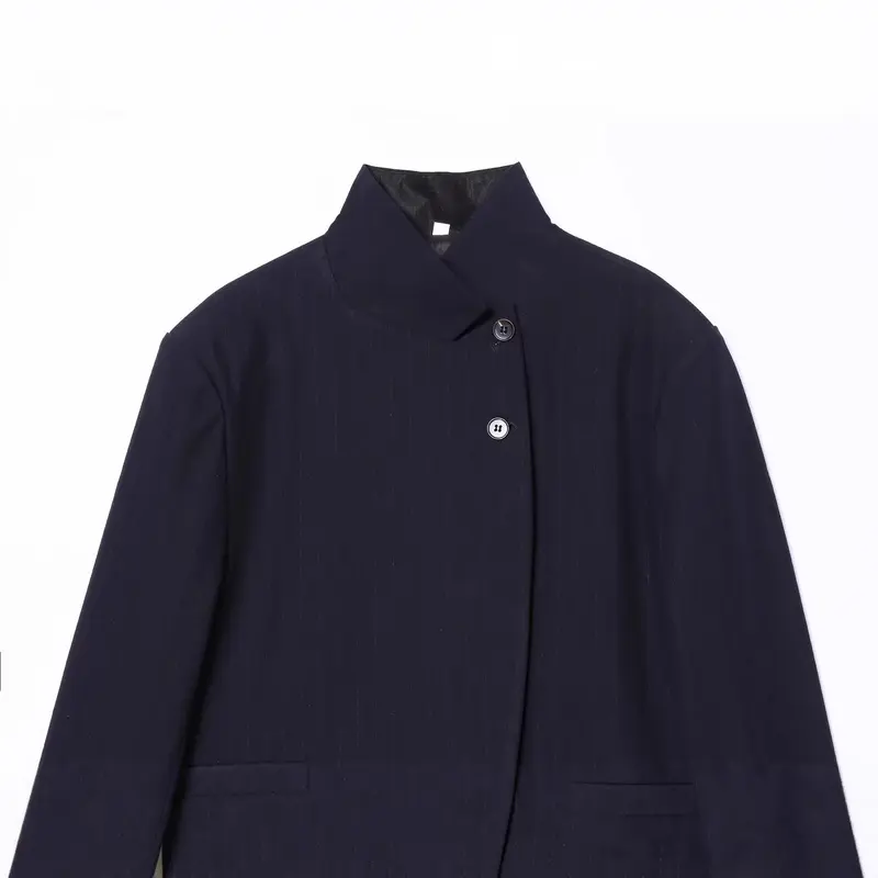 Damen Zweiteiliges Anzug-Set mit asymmetrischem Stehkragen-Blazer und weiter Palazzohose Drune
