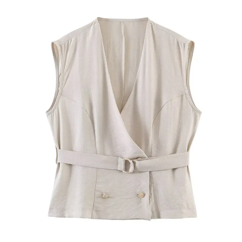 Damen Zweiteiliges Weste- und Plissee-Midirock-Set Drune