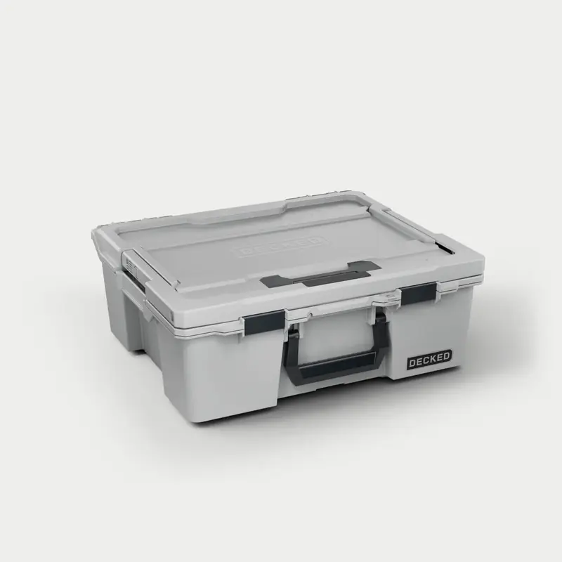 DECKED D-co Case - Halfrack 32, Cool Gray mit schwarzen Verschlüssen