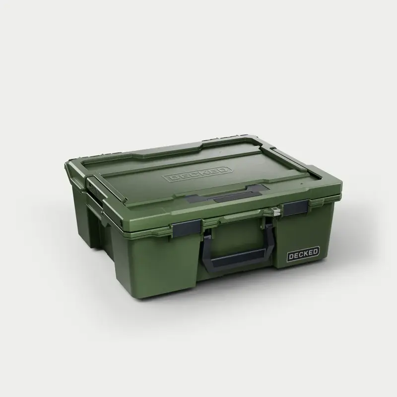 DECKED D-co Case - Halfrack 32, Ranger Green mit schwarzen Verschlüssen