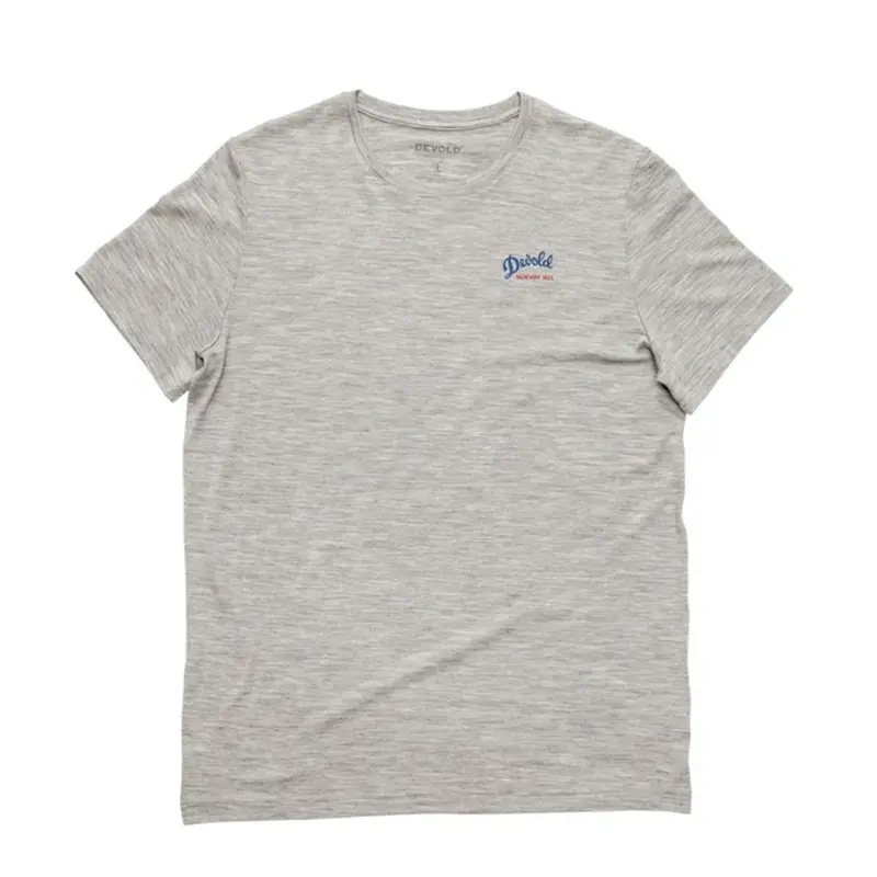 DEVOLD CLASSIC "SCRIPT" TEE MAN - grey melange