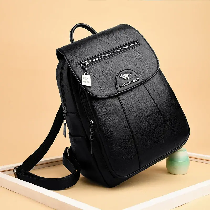 Drune | Großer Leder Rucksack mit DiDrunestahlschutz für Damen