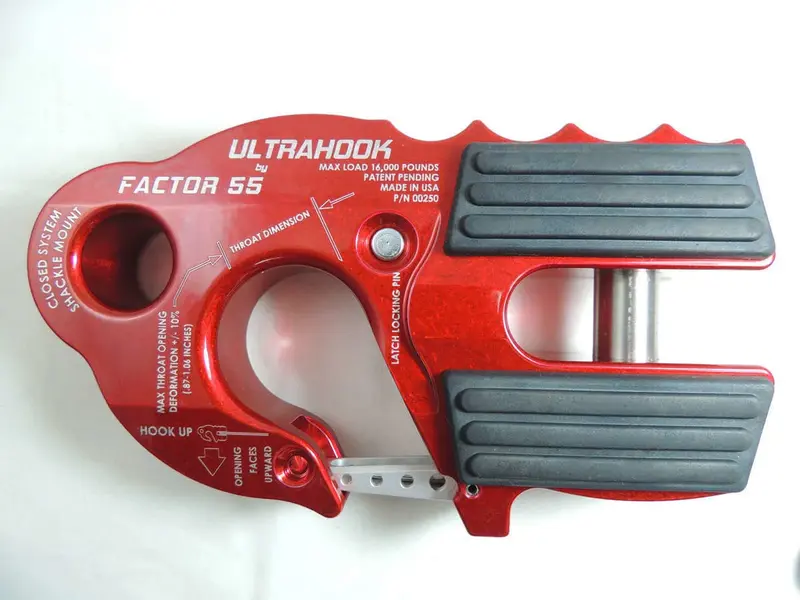 "FACTOR 55" ULTRAHOOK WINCH HOOK WITH SHACKLE MOUNT, RED