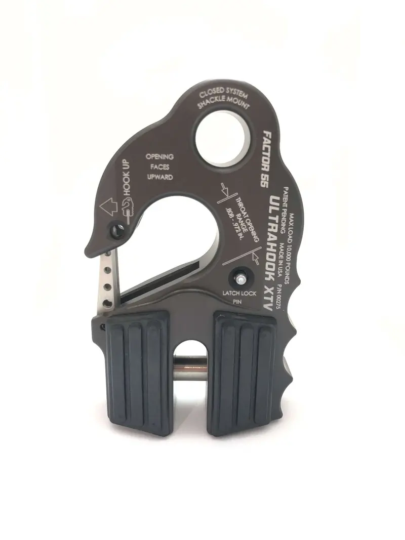 "FACTOR 55" ULTRAHOOK XTV WINCH HOOK WITH SHACKLE MOUNT, GRAY
