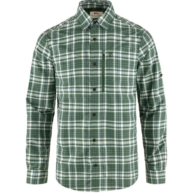 Fjäll Räven Abisko Hike Shirt LS Chalk white deep Patina Herren Hemd