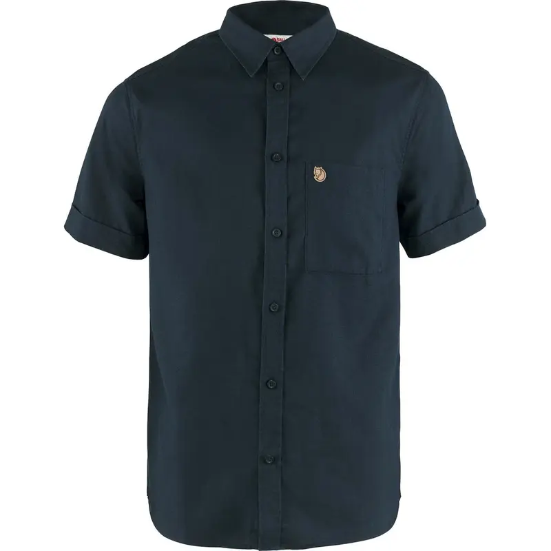 Fjäll Räven Övik Travel Shirt SS dark navy Herren Hemd