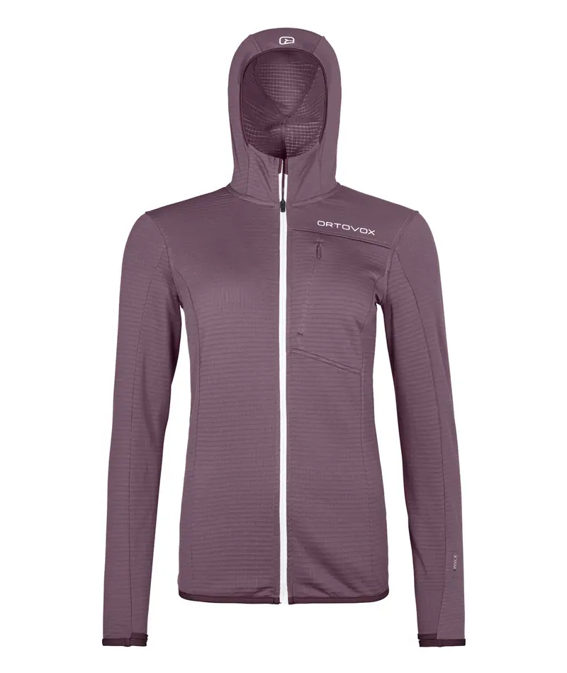 FLEECE LIGHT GRID HOODED JACKET W