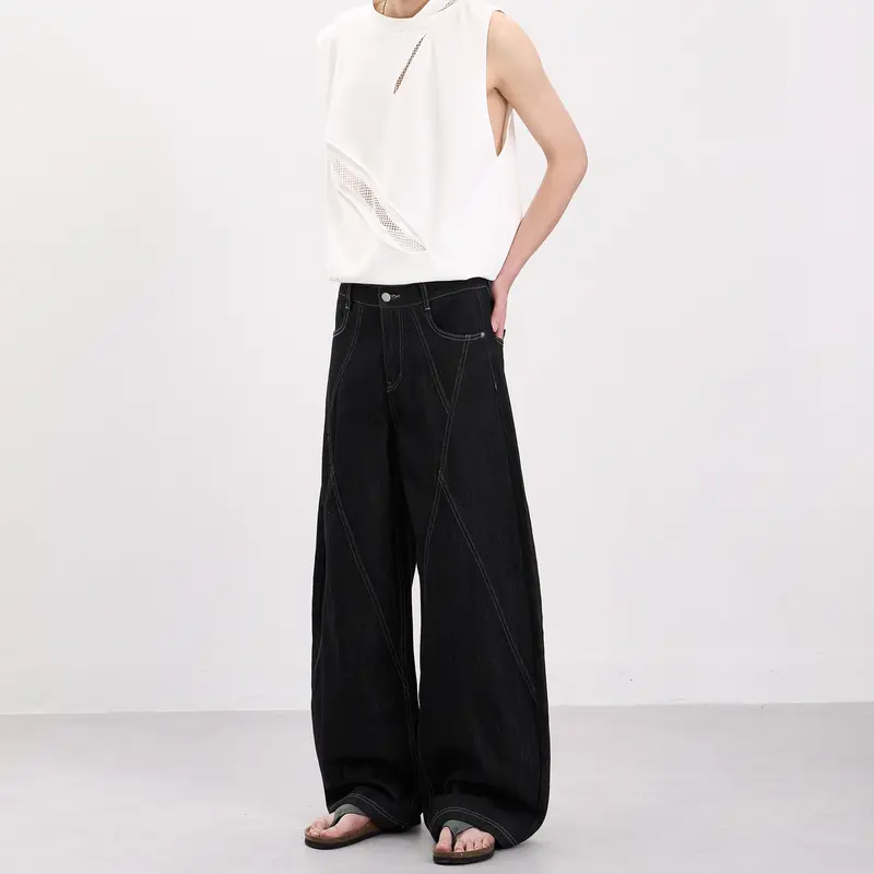 Herren Ärmelloses Oversize-Tanktop mit Mesh‑Einsätzen und asymmetrischem Schnitt Drune