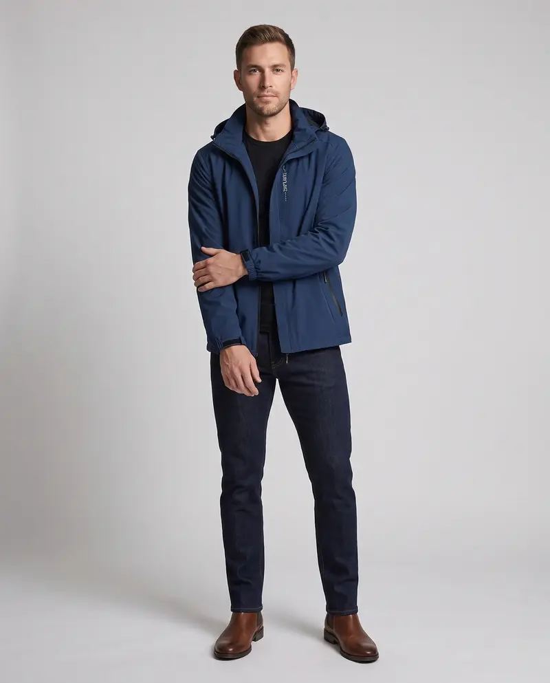 Herren Atmungsaktive Leichte Wind- und Regenjacke Drune