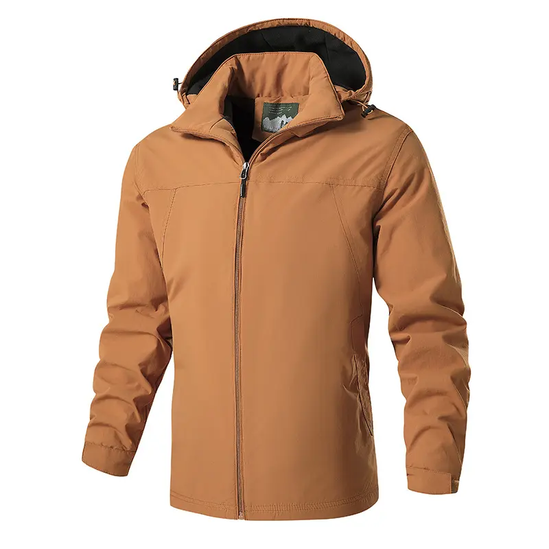 Herren Atmungsaktive Softshell-Regenjacke mit Kapuze und durchgehendem Reißverschluss Drune