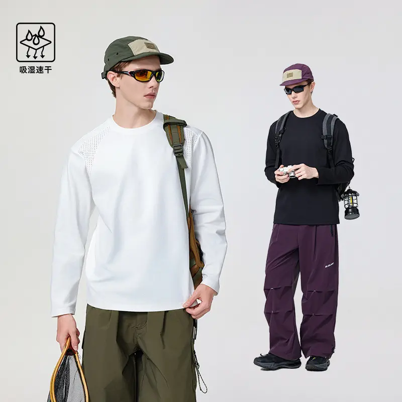 Herren Atmungsaktives Rundhals-Performance-Sweatshirt mit mikroperforierten Schulterpaneelen Drune
