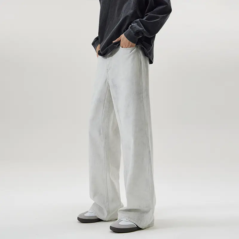 Herren Baggy-Jeans im Culotte-inspirierten Schnitt aus stonewashed Denim Drune