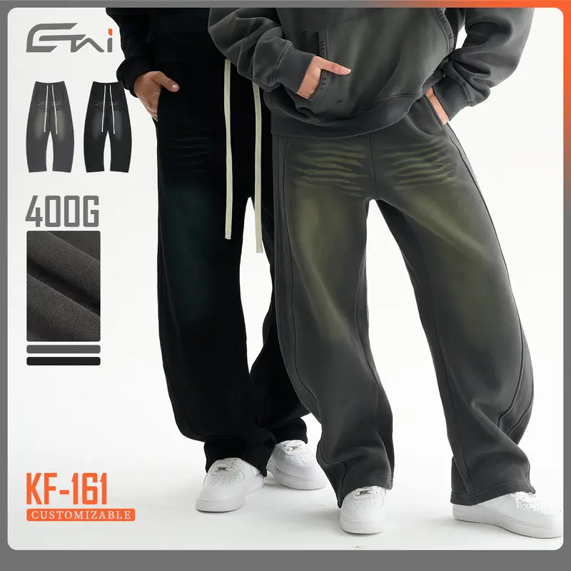 Herren Baggy-Sweathose mit tiefer Schrittpartie, kontrastierenden Ziernähten und extra langen Kordeln Drune