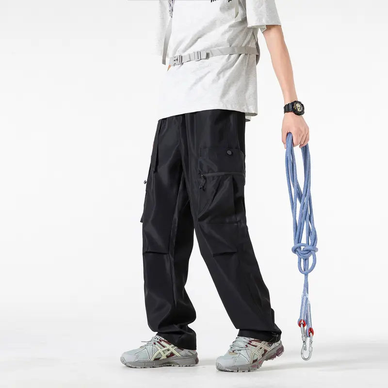 Herren Baggy‑Technische Cargo‑Hose mit integriertem Sicherheitsgurt und verstellbarem Saum Drune
