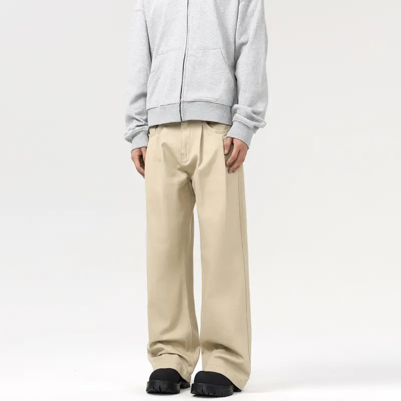 Herren Baggy-Twill-Hose mit tiefem Schritt und fließender Oversize-Silhouette Drune