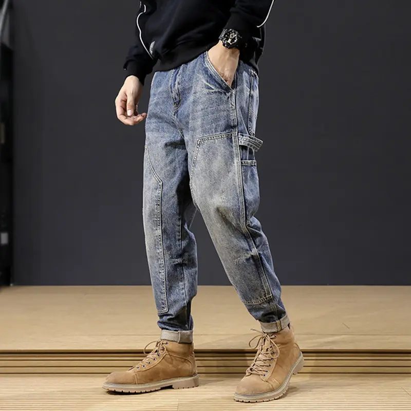 Herren Bequeme Cargo-Jeans Drune