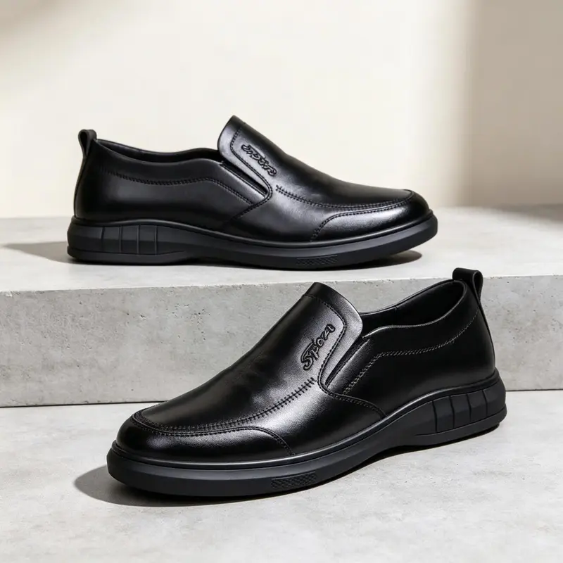Herren Bequeme Leder Slipper Drune