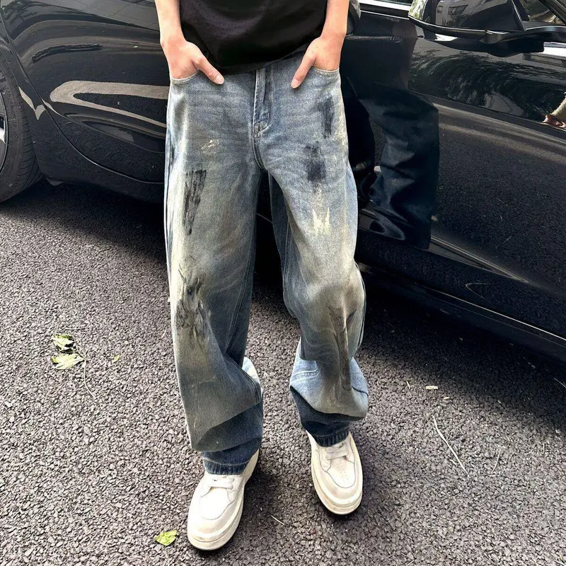 Herren Bequeme Oversized-Jeans Drune